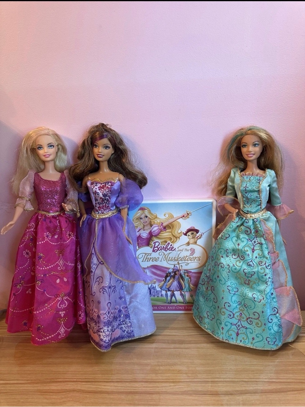Vintage  Barbie Three Musketeers Doll Set with Movie DVD